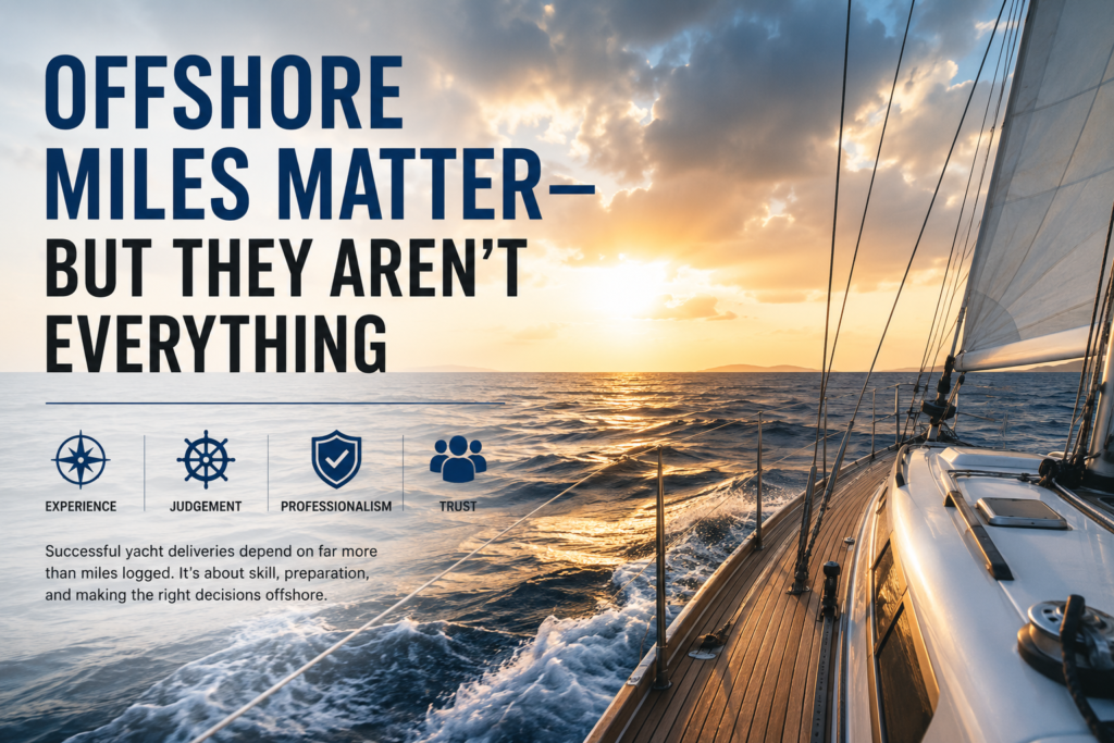 Professional delivery skipper experience during offshore passage